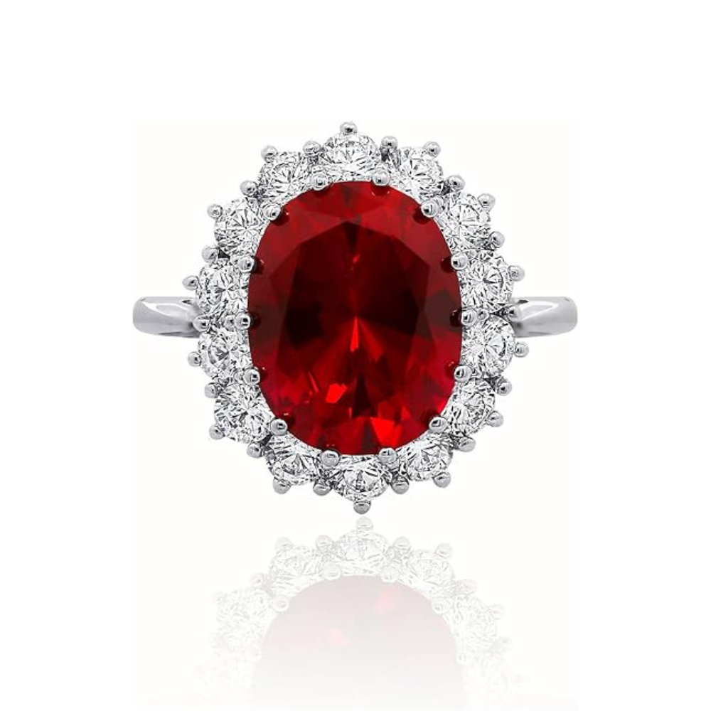 Scarlet Crown Rubiini Sormus | Valkoinen Kulta