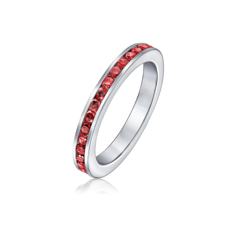 Rubiini Eternity Band Sormus | Valkoinen Kulta