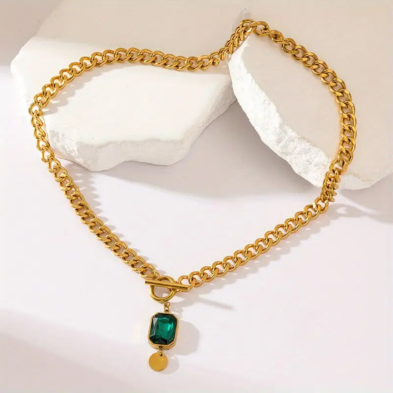 Chunky Chain Smaragdi Pendant Kaulakoru | Kulta