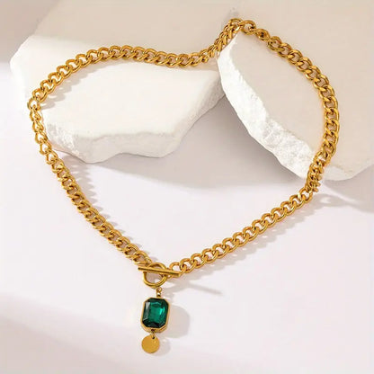 Chunky Chain Smaragdi Pendant Kaulakoru | Kulta