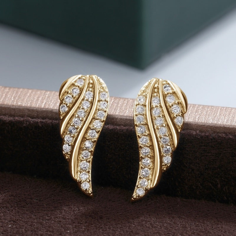 Modern Leaf Pave Korvakorut | Kulta