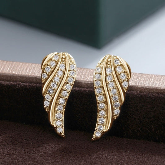 Modern Leaf Pave Korvakorut | Kulta