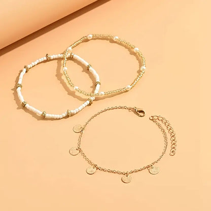 Coastal Charm 3-Piece Layered Anklet Setti | Kulta