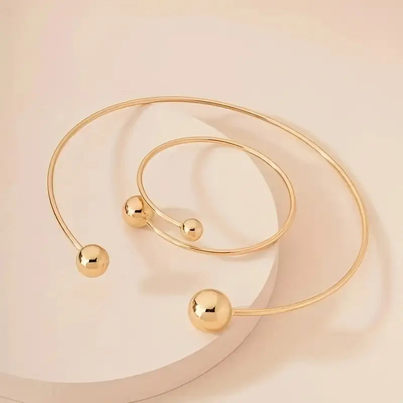 Minimalist Glow Collar & Cuff Rannekorusetti | Kulta