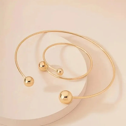 Minimalist Glow Collar & Cuff Rannekorusetti | Kulta