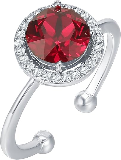 Crimson Glow Promise Rubiini Sormus | Valkoinen Kulta