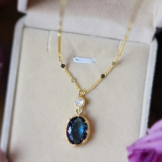 Kulta Safiiri Oval Drop Kaulakoru