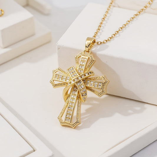 Radiant Cross Pendant Kaulakoru | Kulta