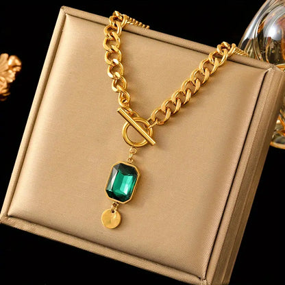 Chunky Chain Smaragdi Pendant Kaulakoru | Kulta