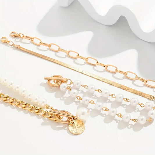 Chic Kulta 4-Piece Rannekorusetti - Snake, Helmet & Links | Kulta