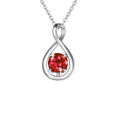 Rubiini Infinity Pendant Kaulakoru | Valkoinen Kulta