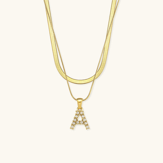 Fiona Layered Kulta Initial Letter Kaulakoru