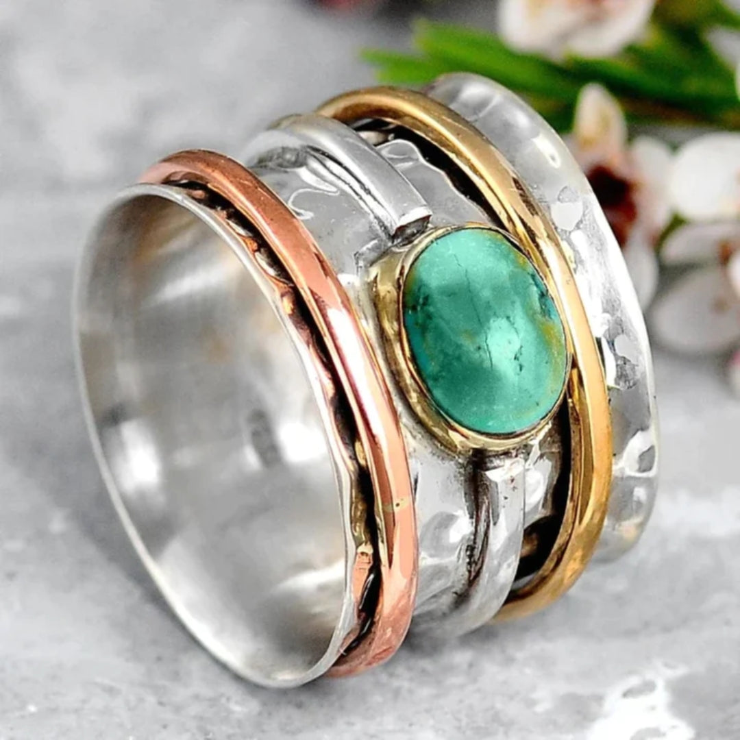Hopea Kulta and Rose Kulta Bezel Accent Sormus