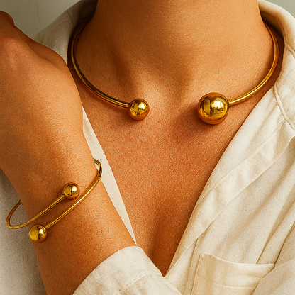 Minimalist Glow Collar & Cuff Rannekorusetti | Kulta