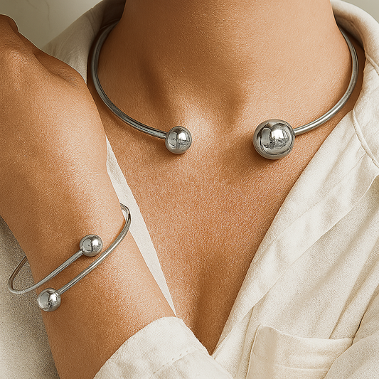 Minimalist Glow Collar & Cuff Rannekorusetti | Kulta