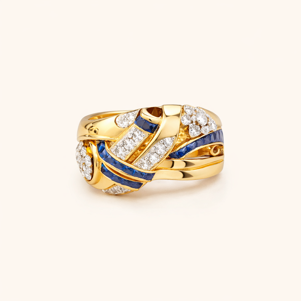 Kulta Vintage Zirconia Sormus