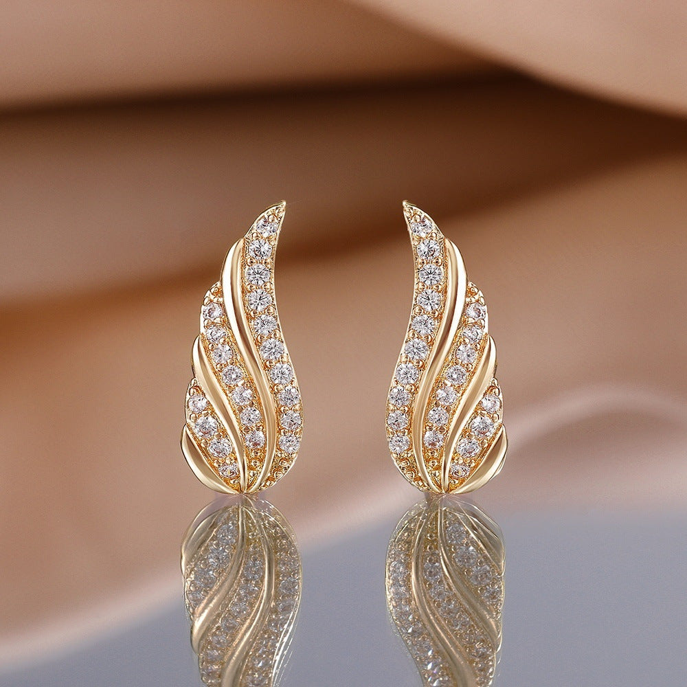 Modern Leaf Pave Korvakorut | Kulta