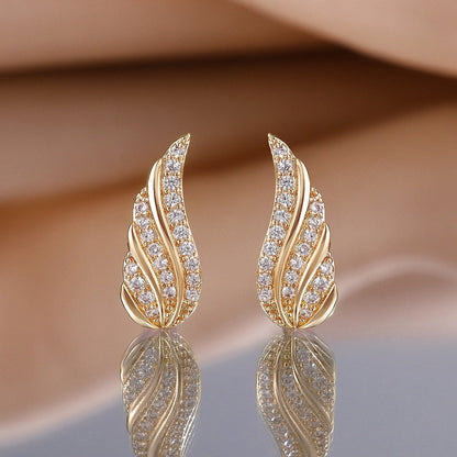 Modern Leaf Pave Korvakorut | Kulta