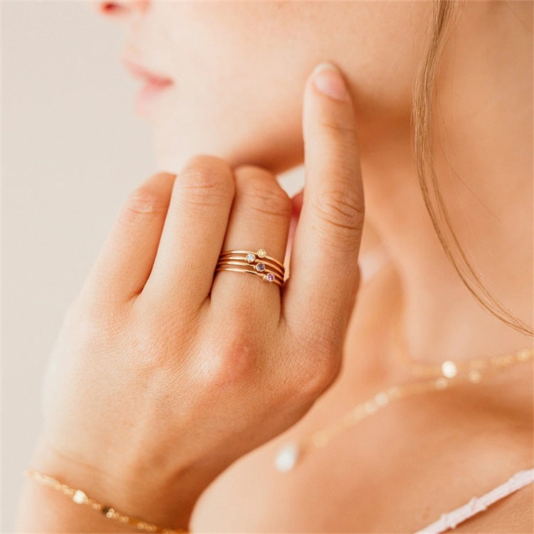 Amelia Birthstone Stacker Sormus