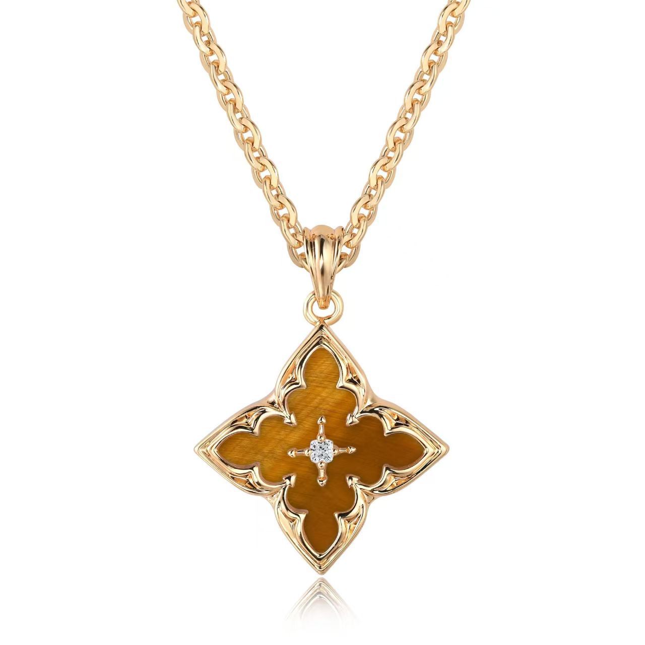 Brown Clover Pendant Kaulakoru | Kulta