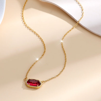 Classic Oval Rubiini Kaulakoru | Kulta