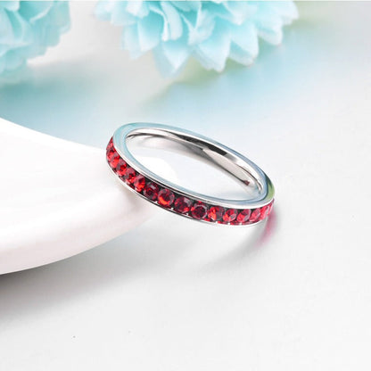 Rubiini Eternity Band Sormus | Valkoinen Kulta