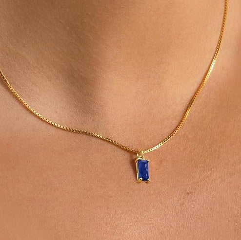 Minimalist Safiiri Pendant Kaulakoru | Valkoinen Kulta