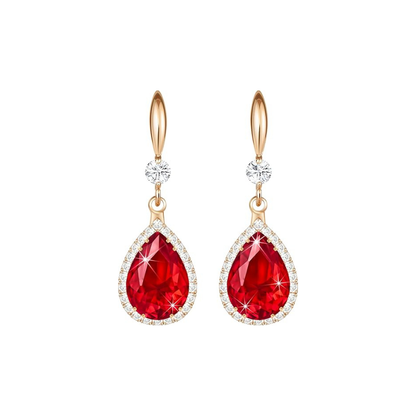 Rubiini Teardrop Korvakorut | Rose Kulta