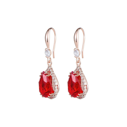 Rubiini Teardrop Korvakorut | Rose Kulta
