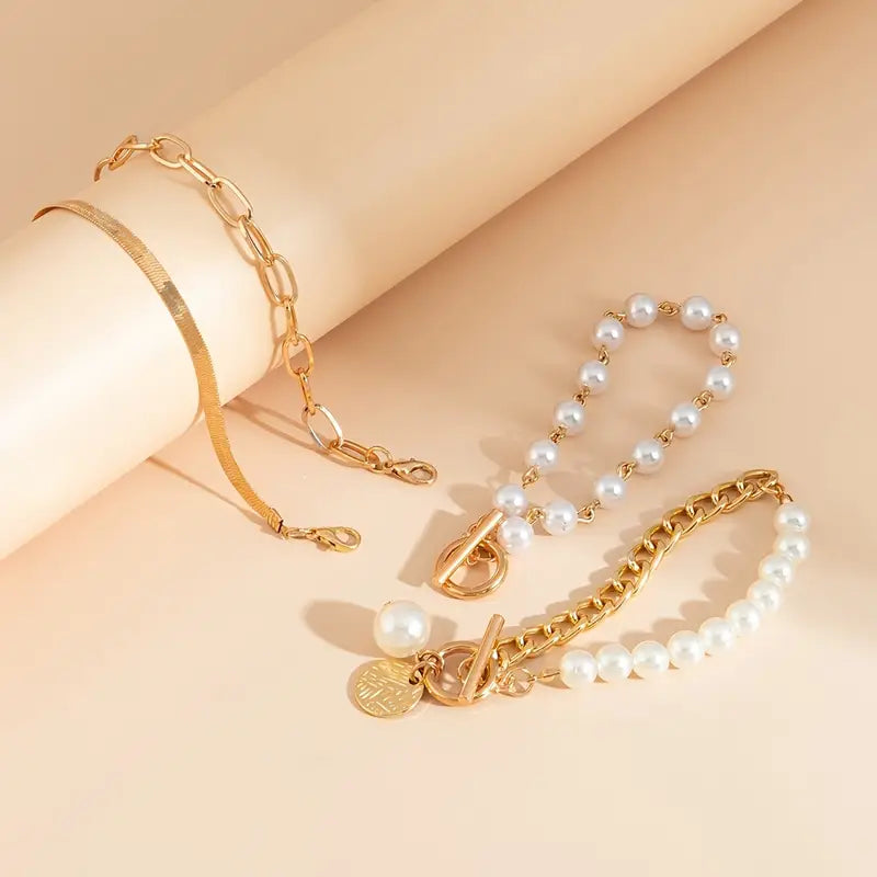 Chic Kulta 4-Piece Rannekorusetti - Snake, Helmet & Links | Kulta