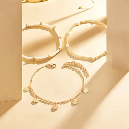 Coastal Charm 3-Piece Layered Anklet Setti | Kulta