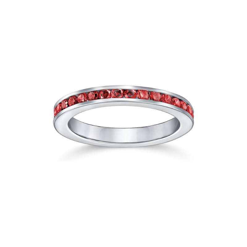 Rubiini Eternity Band Sormus | Valkoinen Kulta