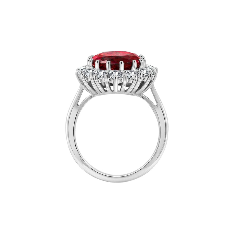 Scarlet Crown Rubiini Sormus | Valkoinen Kulta