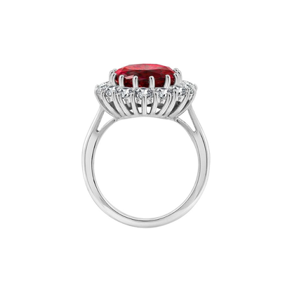 Scarlet Crown Rubiini Sormus | Valkoinen Kulta
