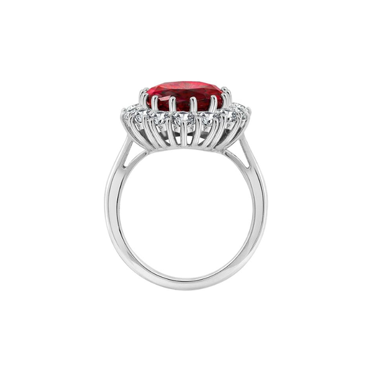 Scarlet Crown Rubiini Sormus | Valkoinen Kulta