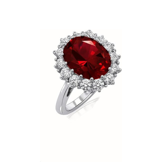 Scarlet Crown Rubiini Sormus | Valkoinen Kulta
