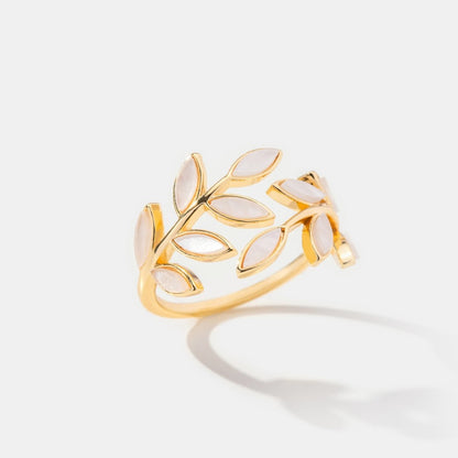 Kulta Leaf Motif Sormus