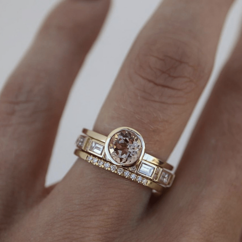 Kulta Bezel Solitaire Sormus